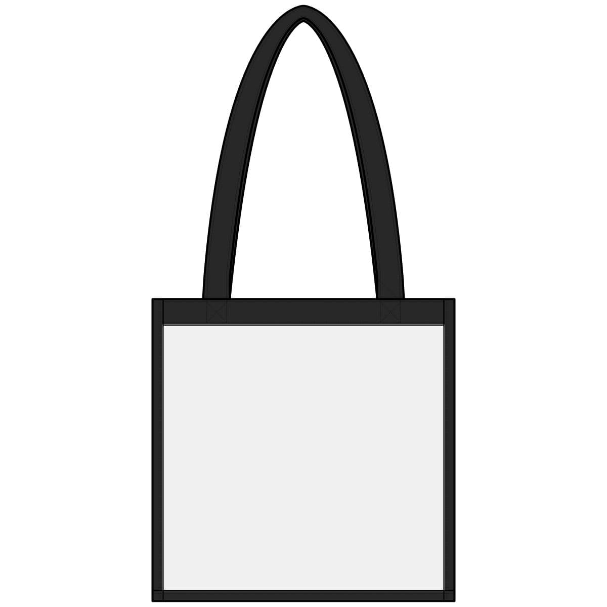 Plain clear/ black clear stadium tote, front view