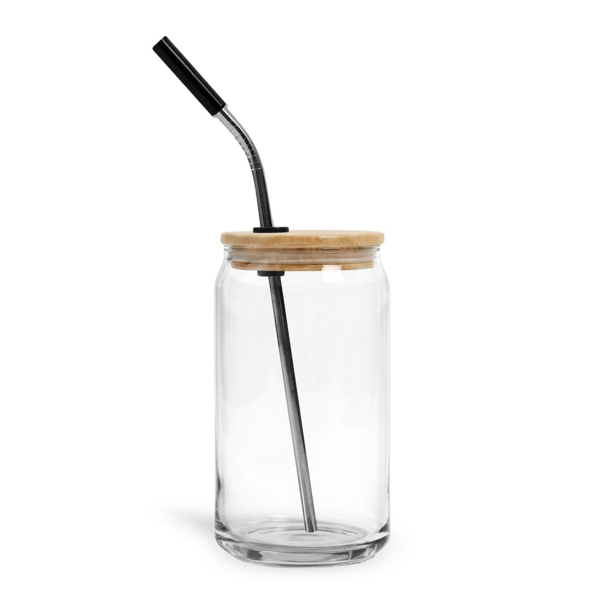 Plain can glass with lid, 16oz (engraving), front view