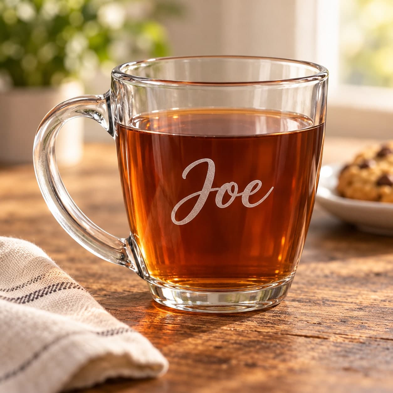 Custom Engraved 15.5 oz Tapered Glass Mug with Your Name or Logo