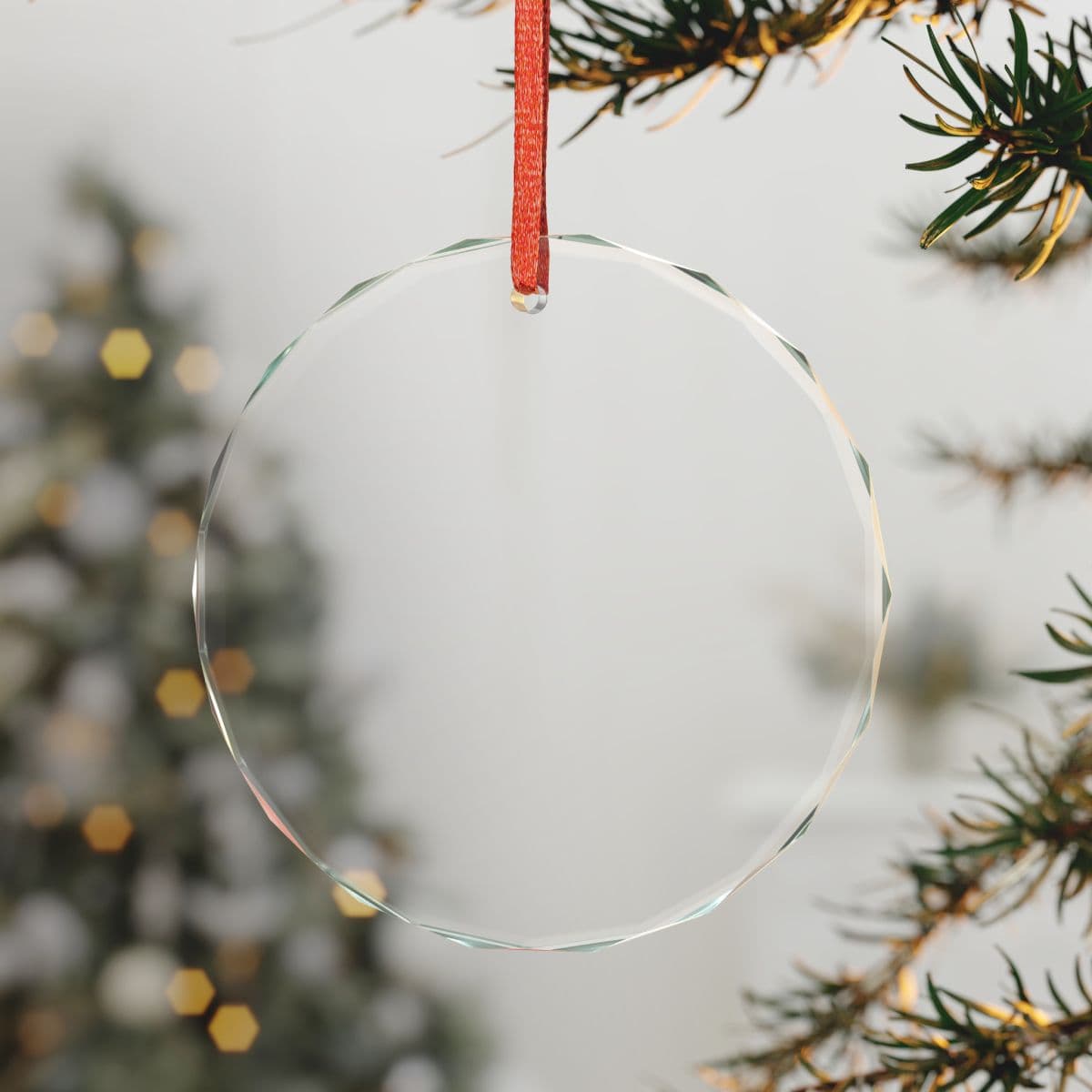 Custom Prism-Cut Glass Ornament with Your Photo or Text