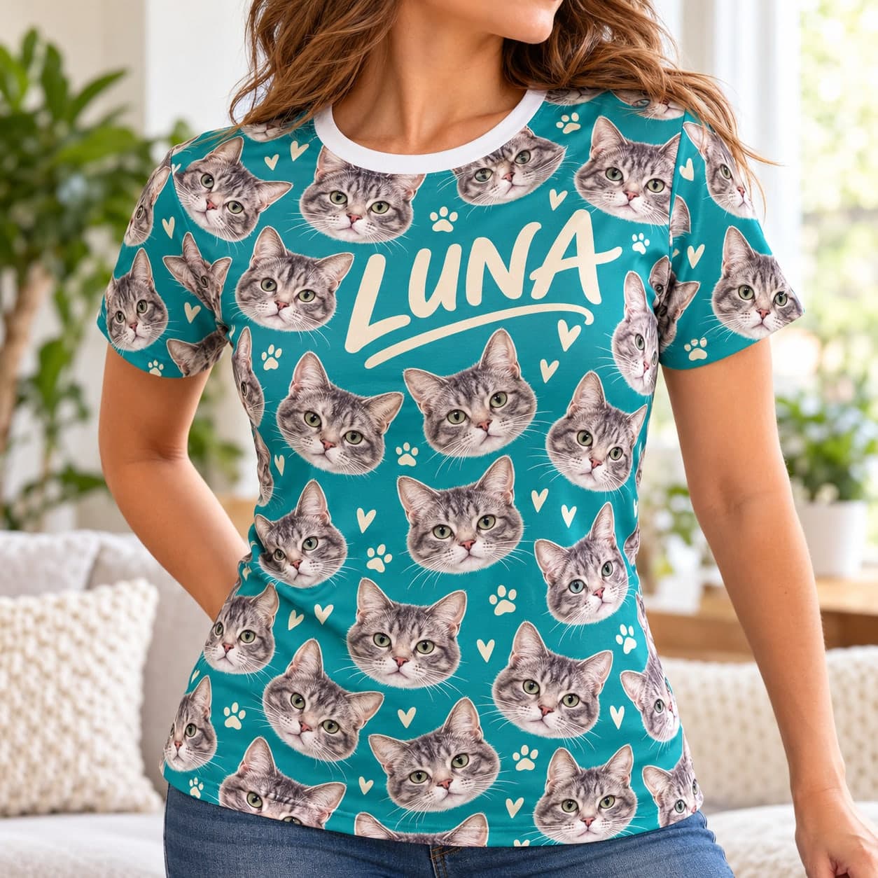 Custom Women's All-Over Print T-Shirt with Your Photo or Design