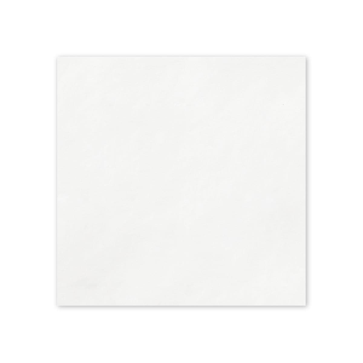 Plain white uncoined napkins, front view