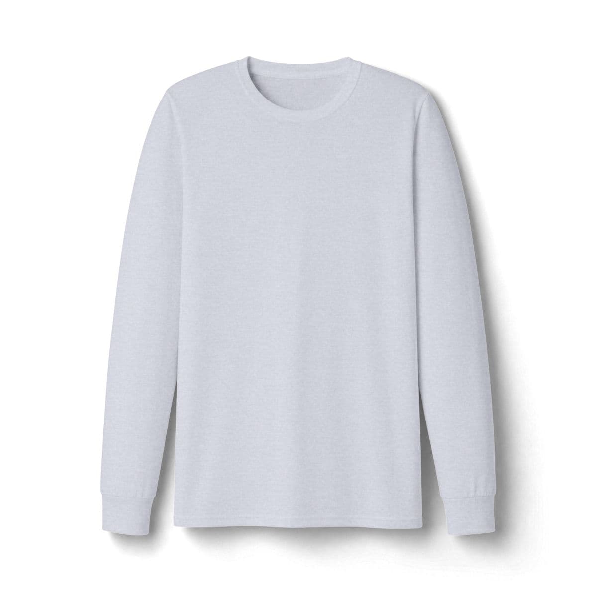 Plain ash dri-power long sleeve t-shirt, front view