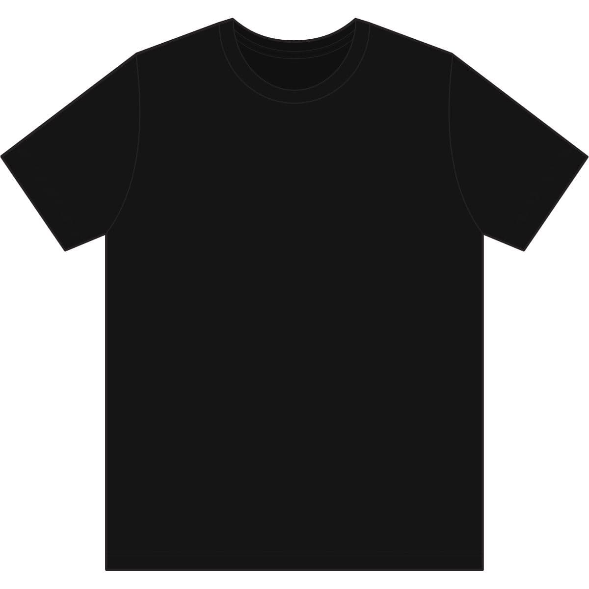 Plain deep black unisex t-shirt, front view