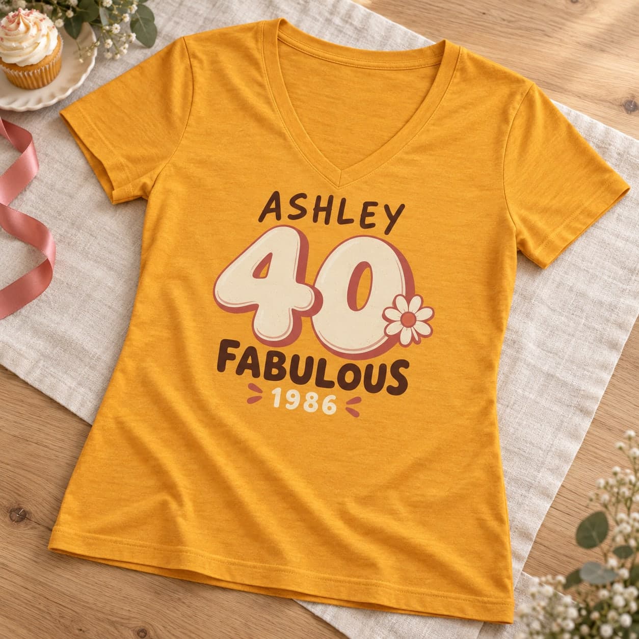 Custom Women's Tri-Blend V-Neck T-Shirt with Your Photo or Text