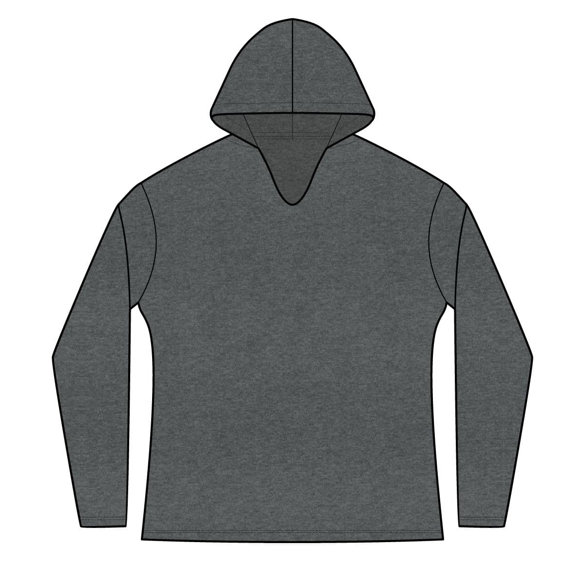 Plain black frost women's perfect tri long sleeve hoodie, front view