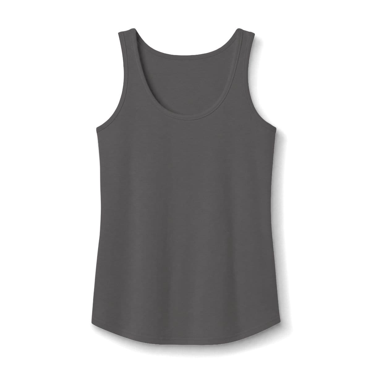 Plain charcoal women's core cotton tank top, front view