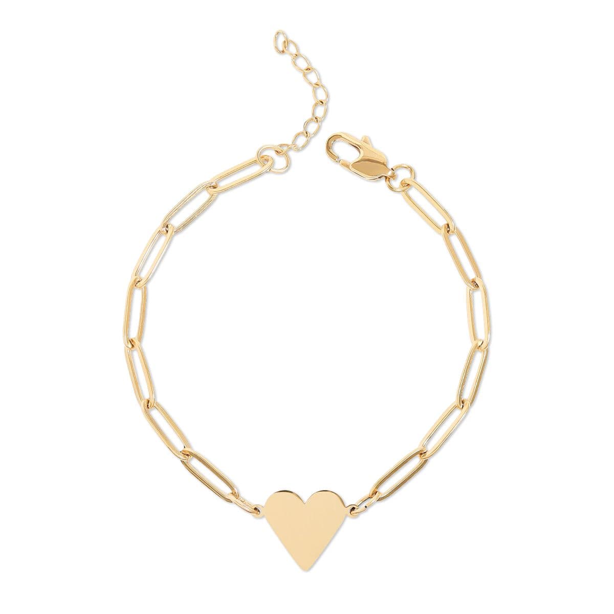 Custom Heart Charm Bracelet with Your Name, Engraved