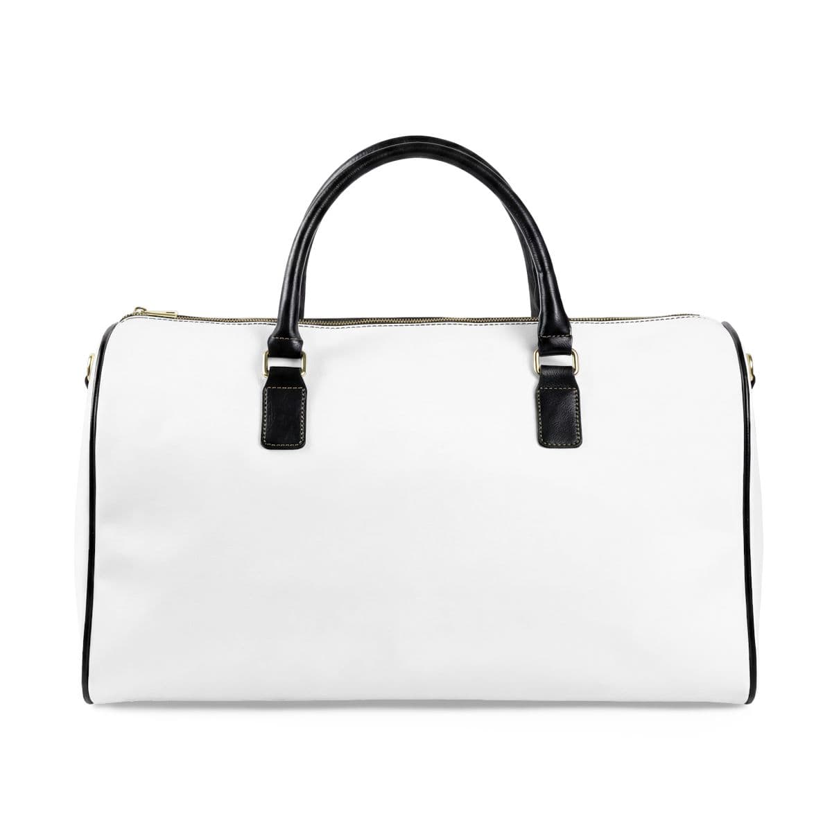 Plain faux leather travel bag, front view