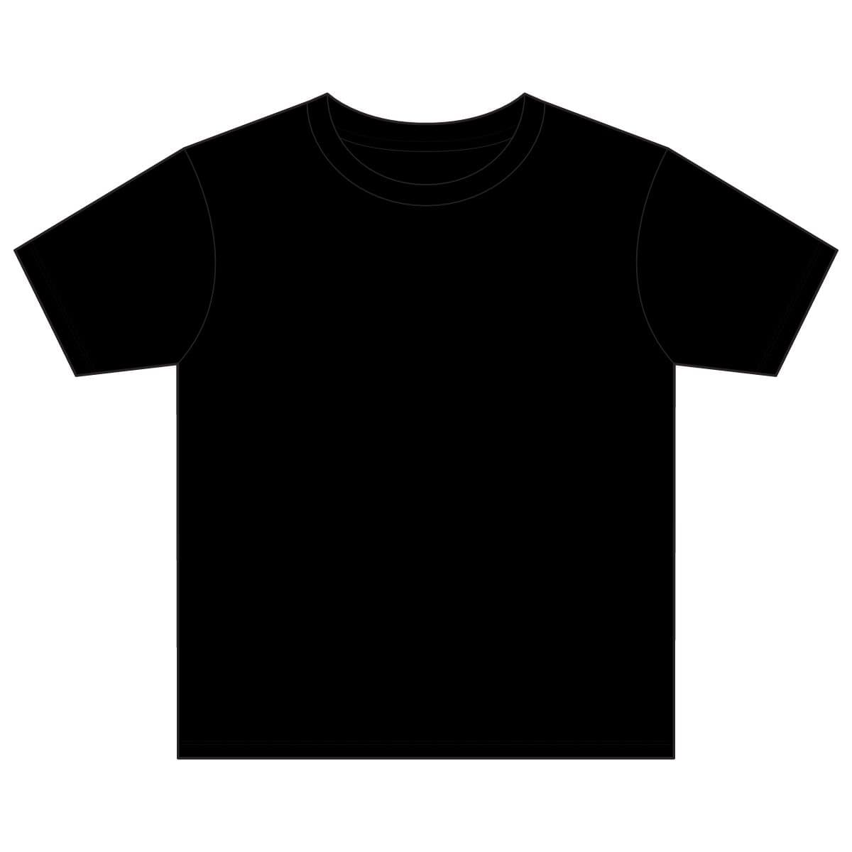 Plain black youth light cotton tee, front view