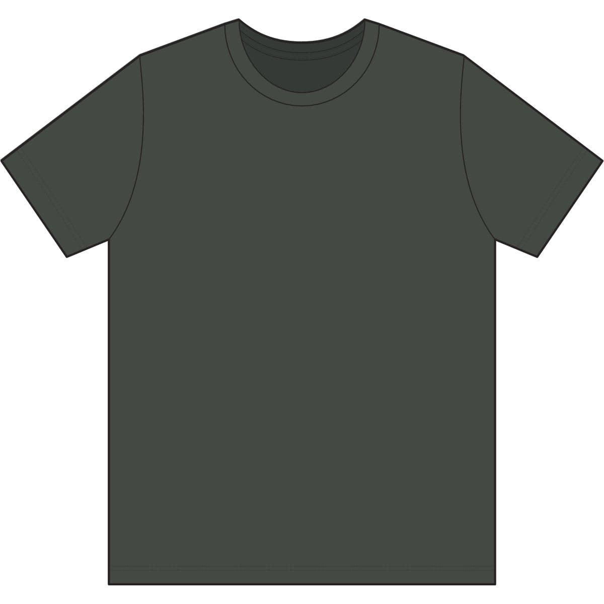 Plain charcoal grey unisex cotton t-shirt, front view