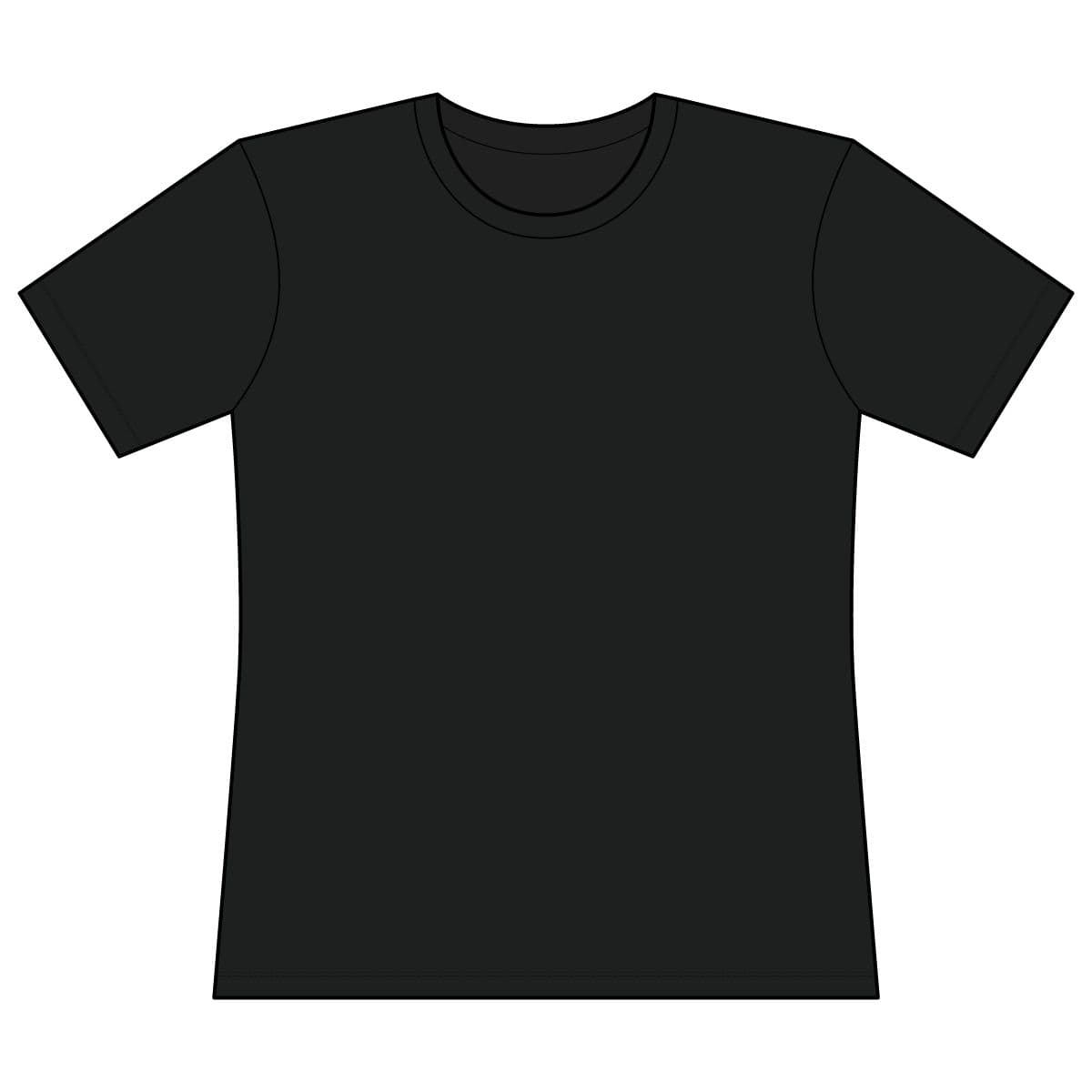 Plain black women's cooling performance short sleeve tee, front view