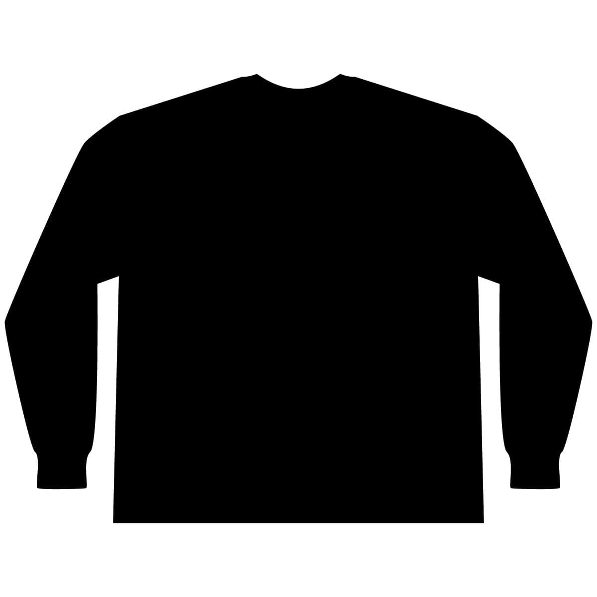 Plain black unisex classic heavyweight long sleeve tee, front view