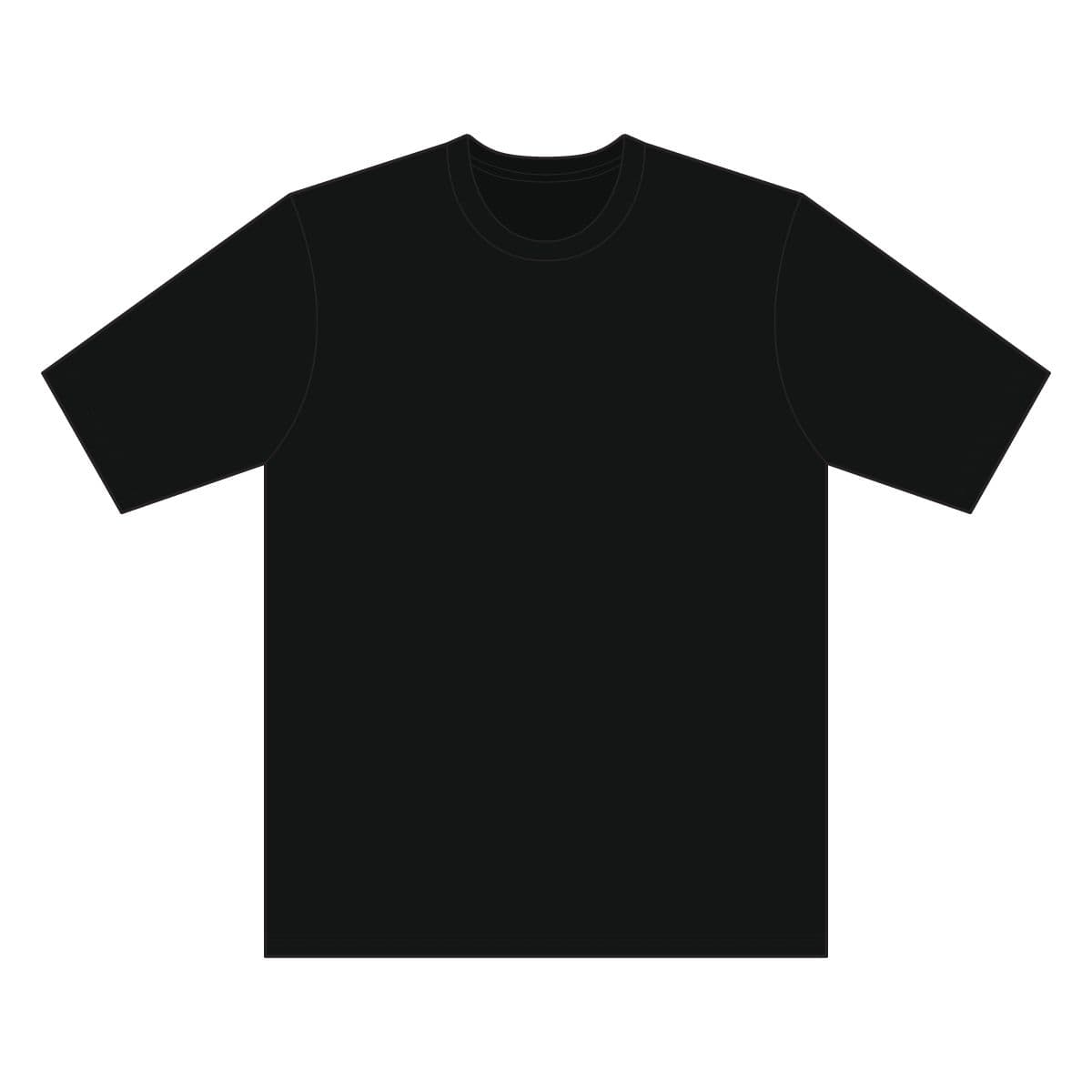 Plain black workwear pro short sleeve tee, front view