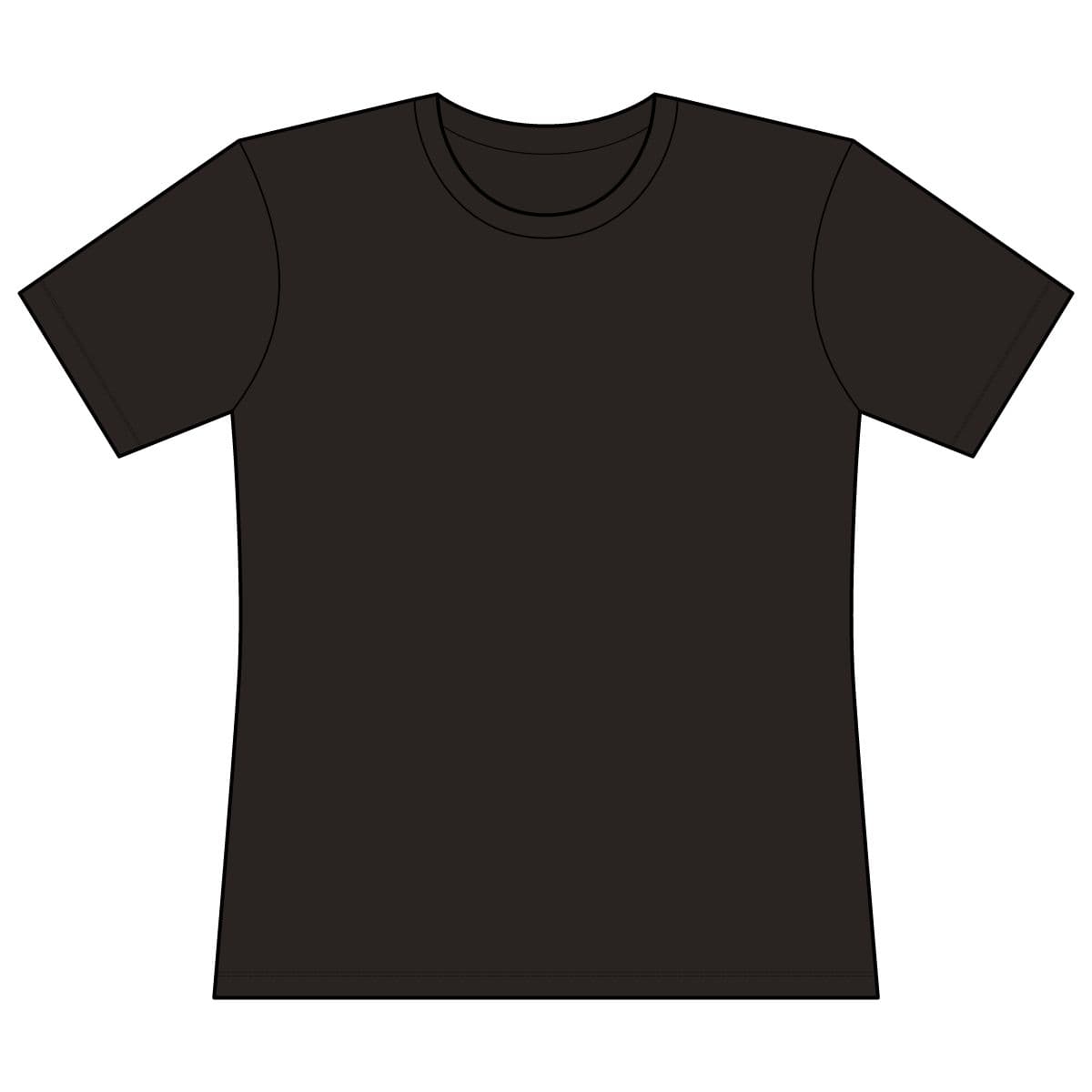 Plain black frost women's fitted perfect tri tee, front view