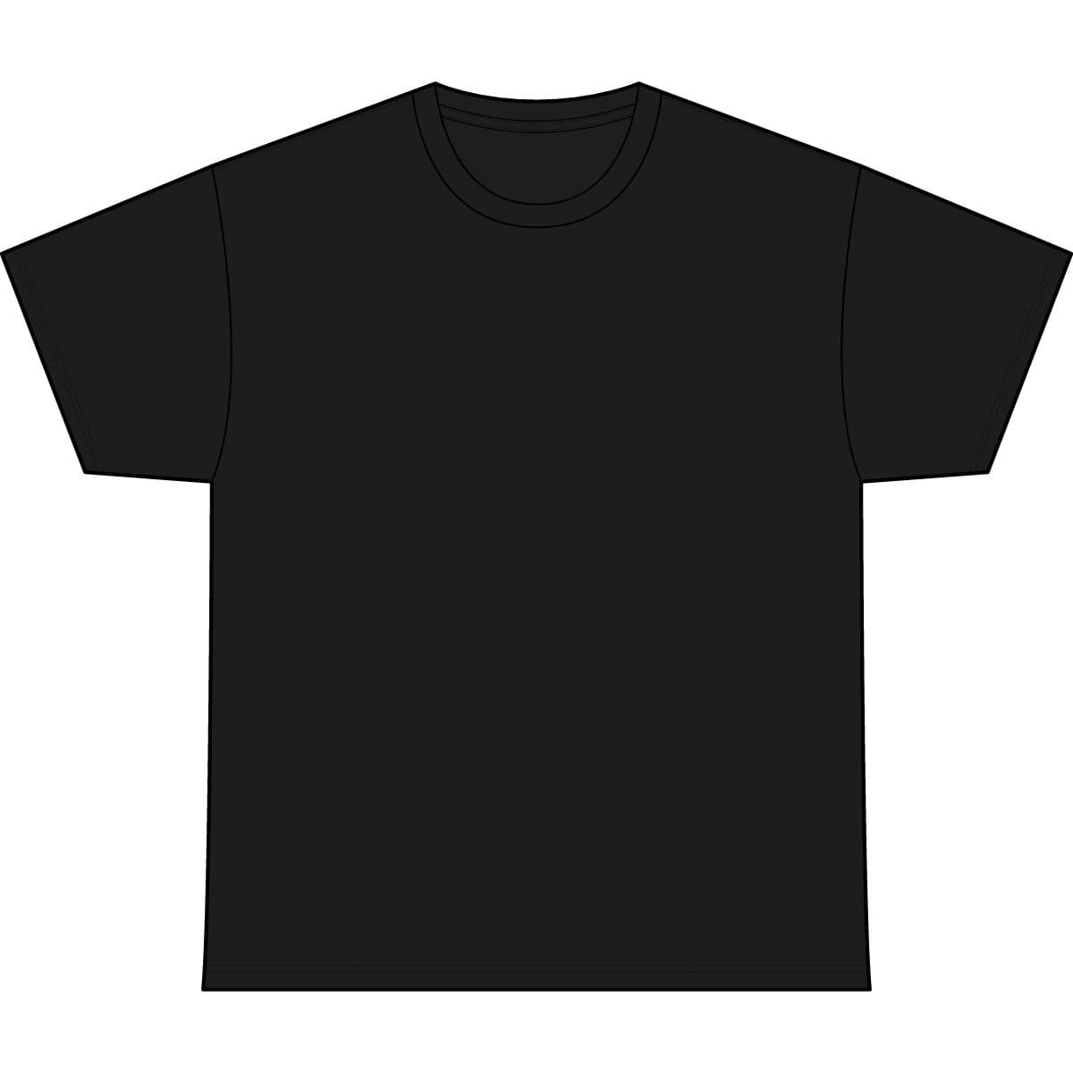 Plain black heavyweight very important tee, front view