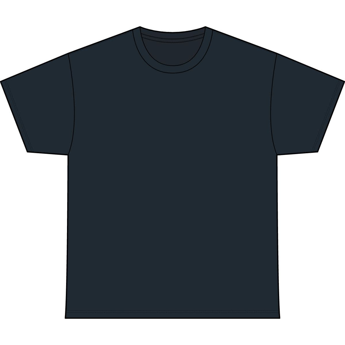 Plain midnight navy heavyweight tee, front view