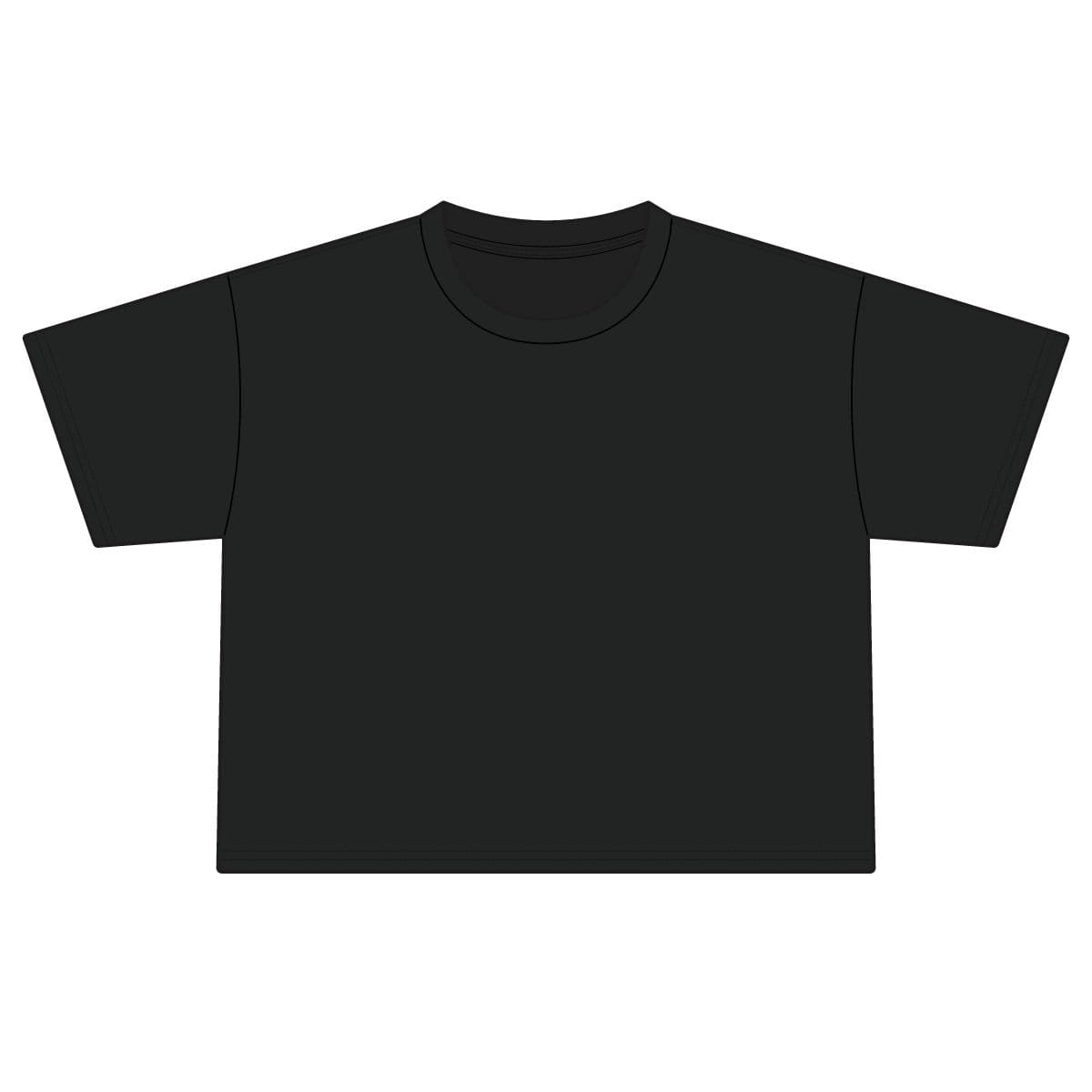 Plain black women's heavyweight boxy tee, front view