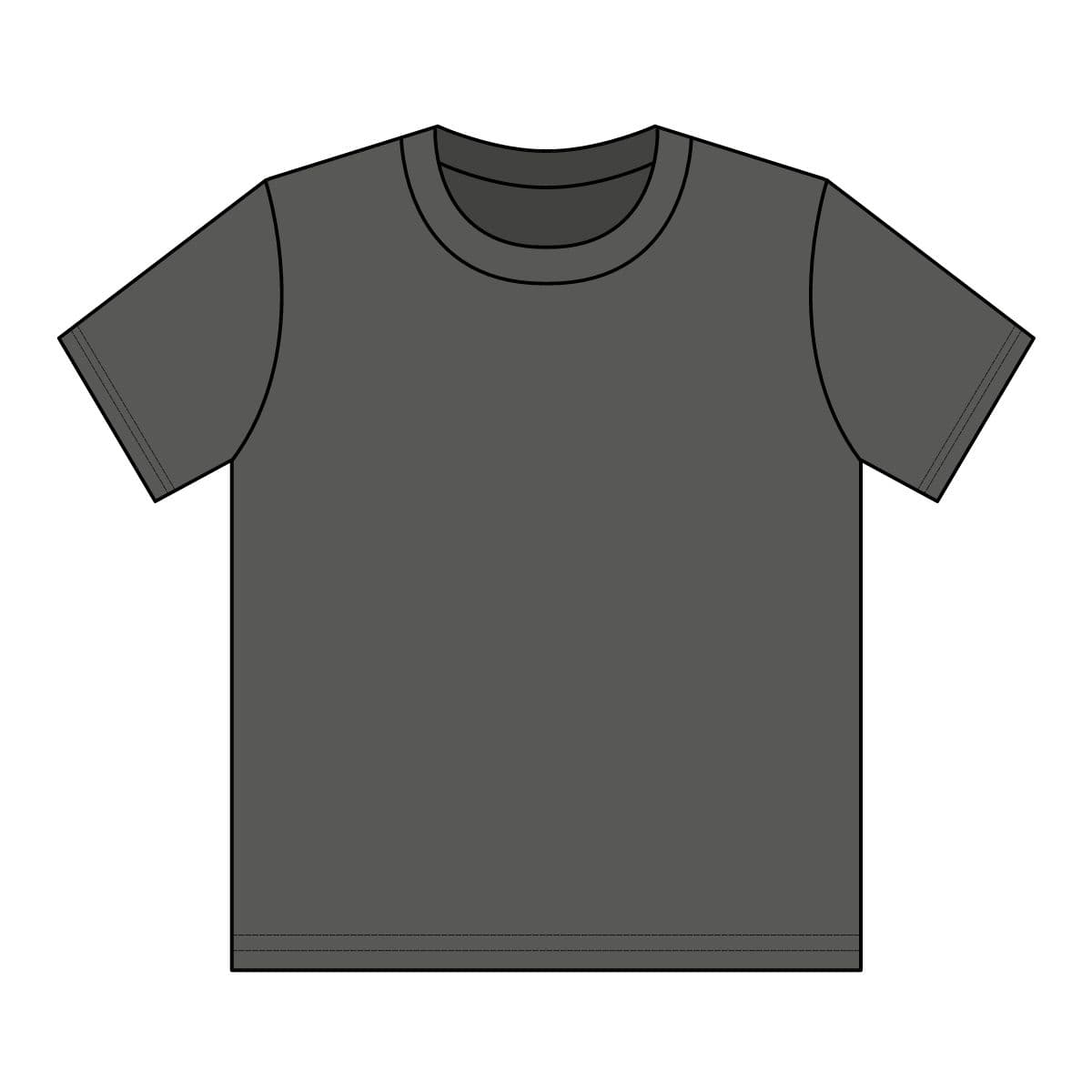 Plain charcoal youth easy cotton tee, front view
