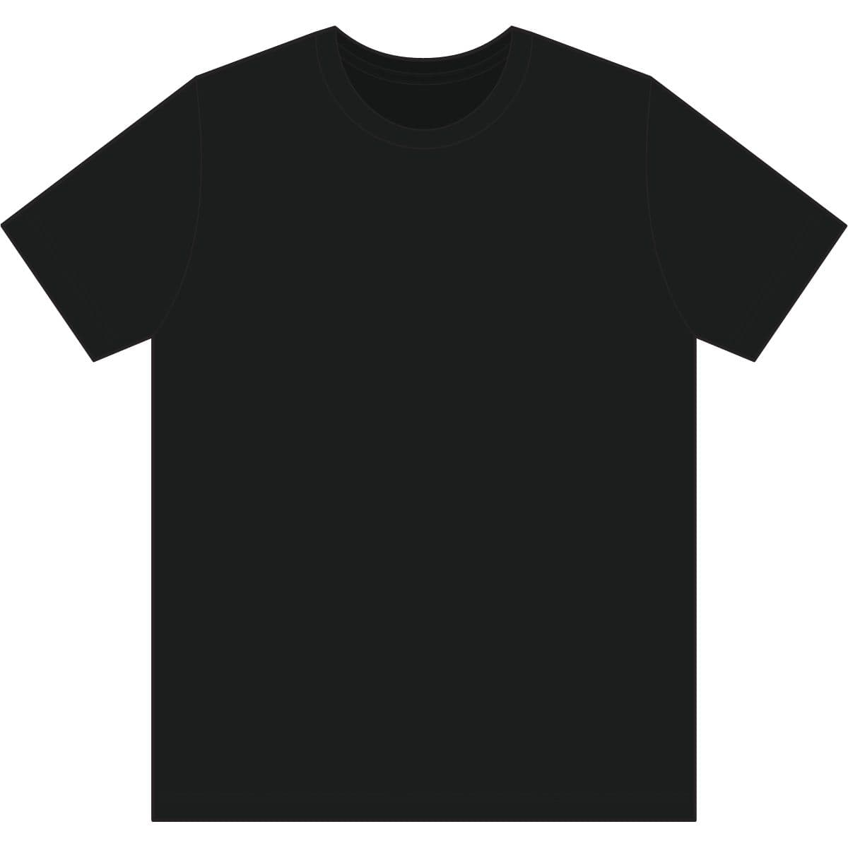 Plain jet black easy cotton tee, front view