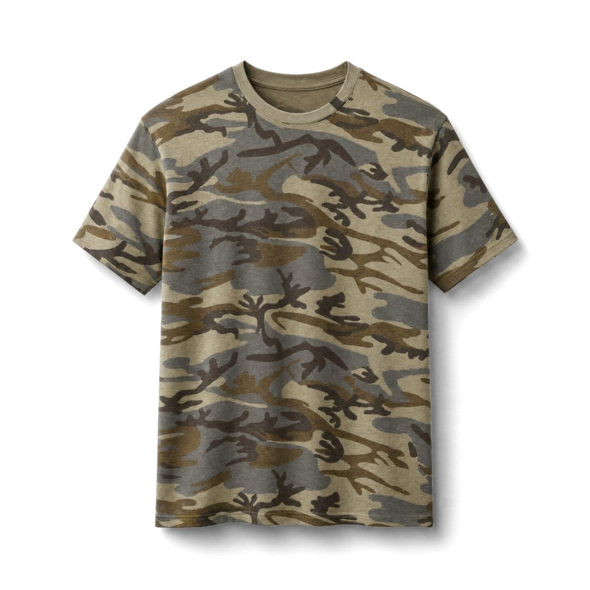 Plain desert camo core cotton camo tee, front view