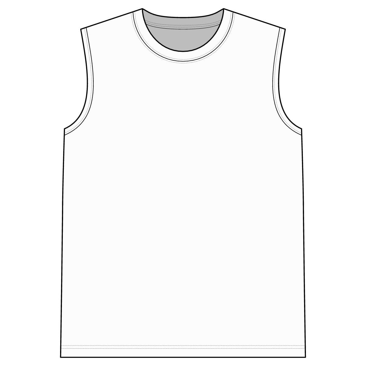 Plain white core cotton sleeveless tee, front view