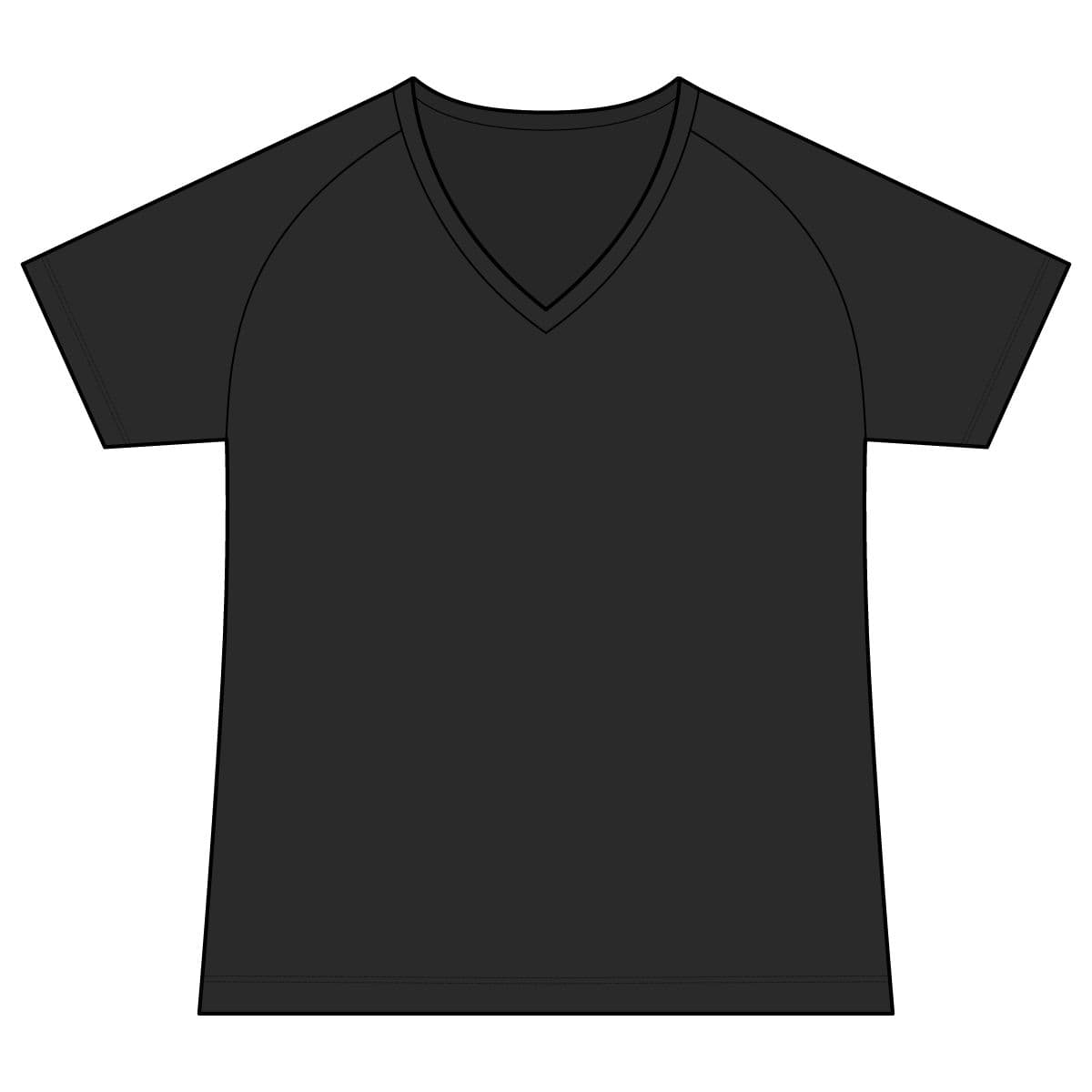 Plain black women's ultimate performance v-neck, front view