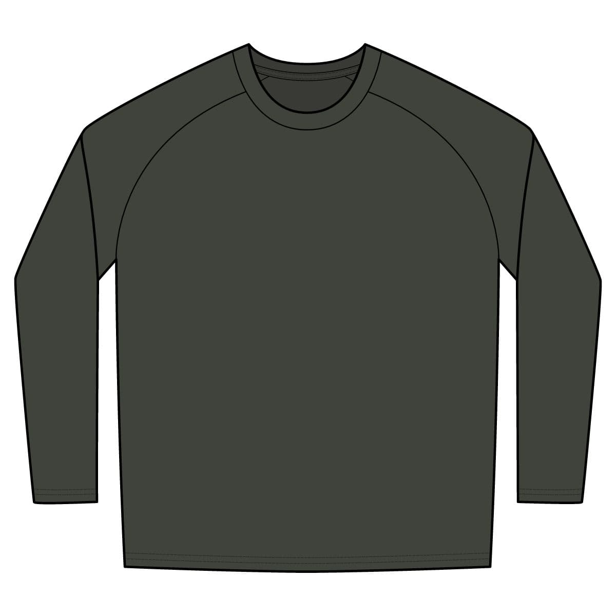 Plain black long sleeve digi camo tee, front view