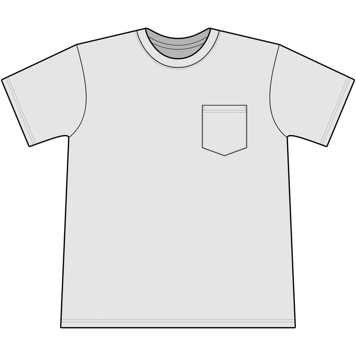 Plain white all-american pocket tee, front view