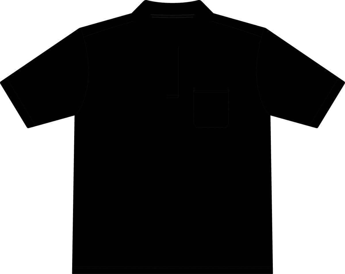 Plain black industrial snag-proof pique pocket polo, front view