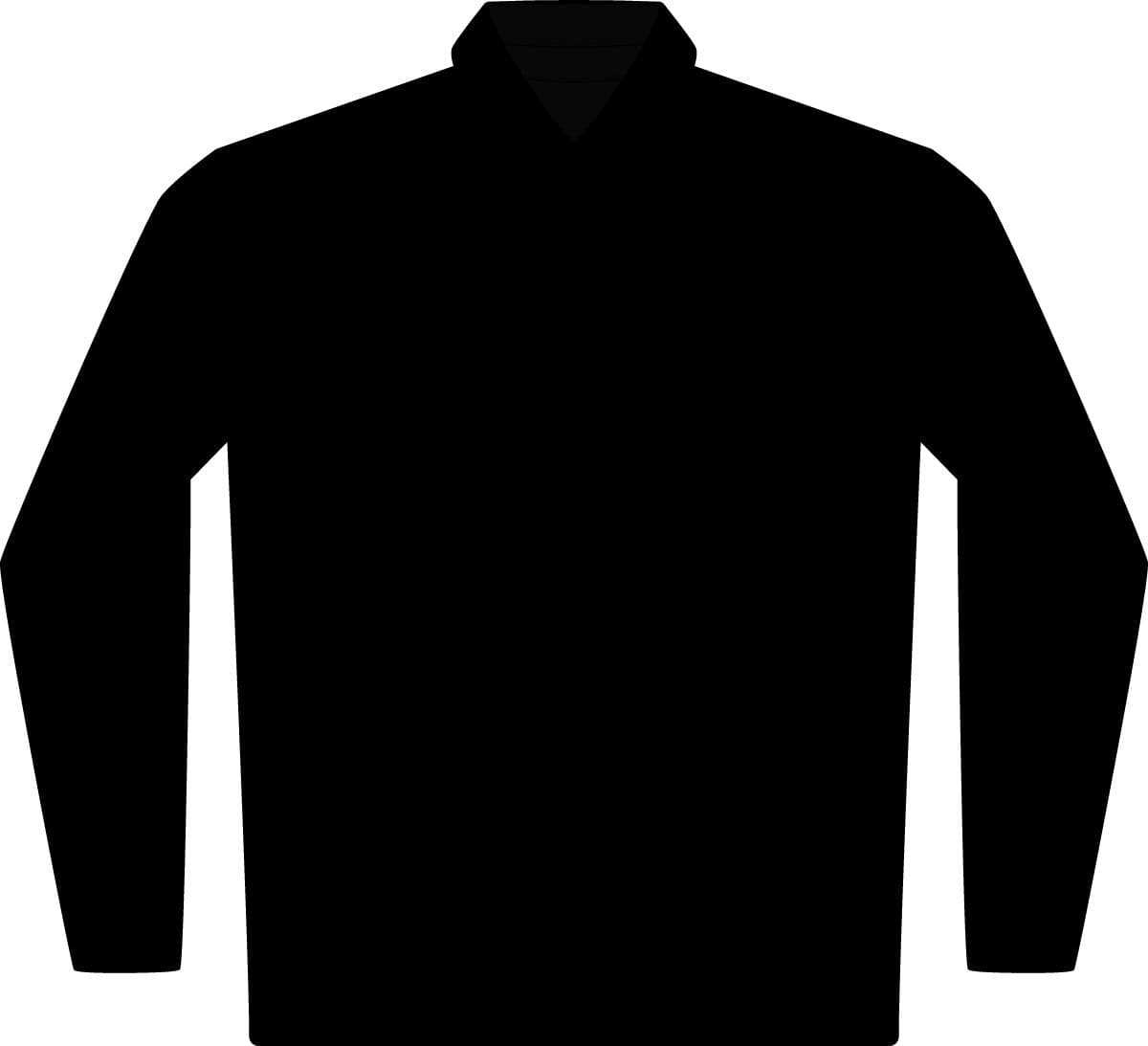 Plain black posicharge racermesh long sleeve polo, front view