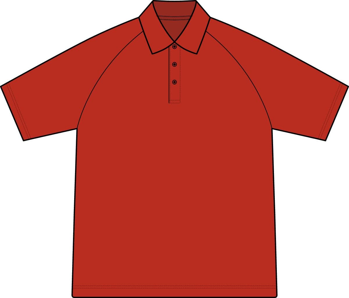 Plain black/ red posicharge micro-mesh colorblock polo, front view