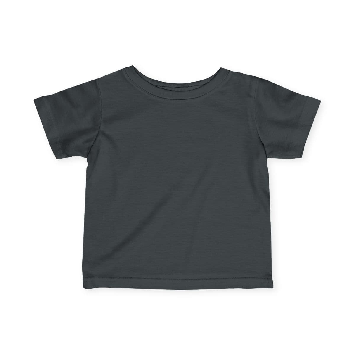 Plain charcoal infant fine jersey tee, front view