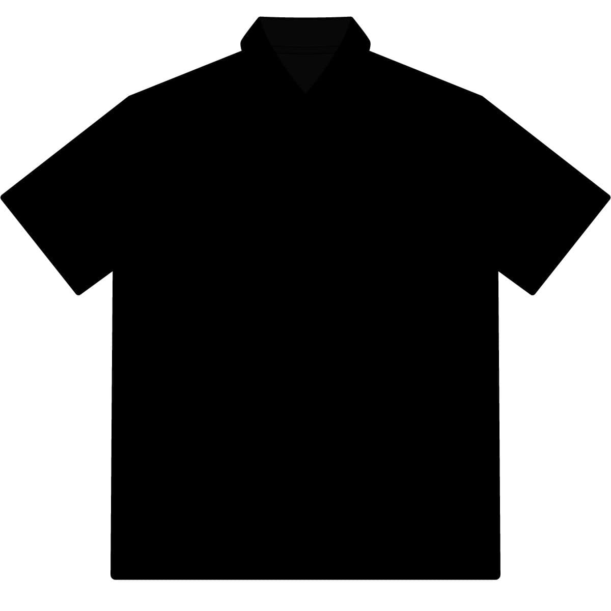 Plain black posicharge micro-mesh polo, front view
