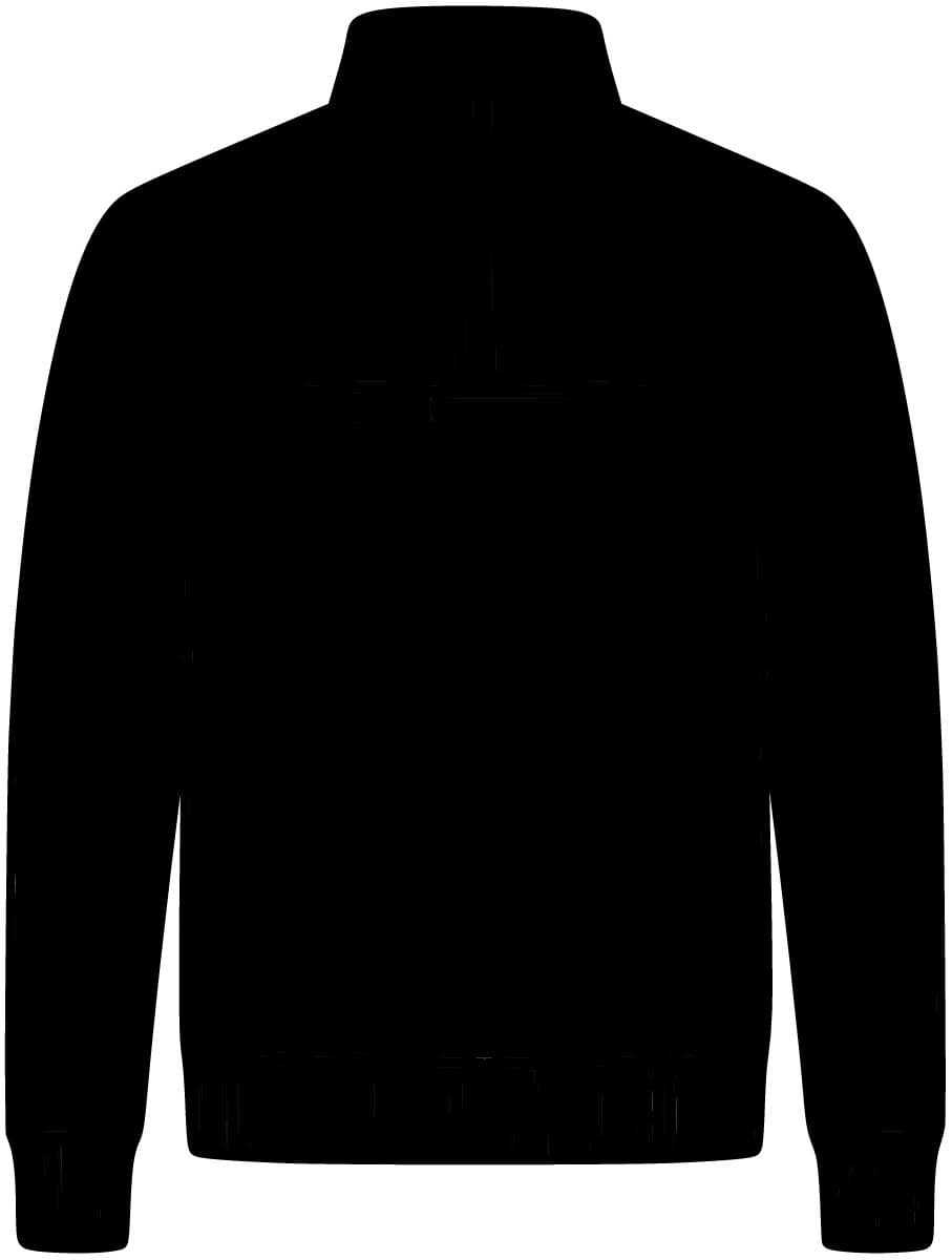 Plain black 12-oz. tough fleece job shirt, front view
