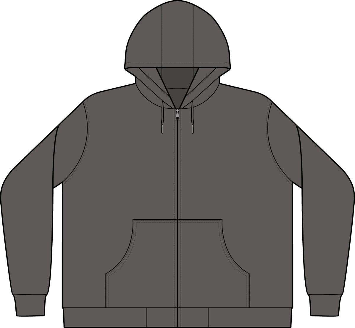 Duck Cloth Hooded Work Jacket — Charcoal — left-chest