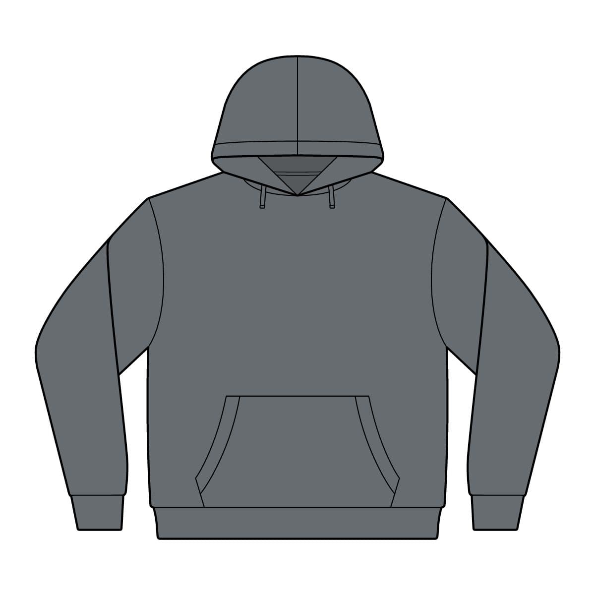 Lightweight Fleece Hoodie — Heathered Black — front