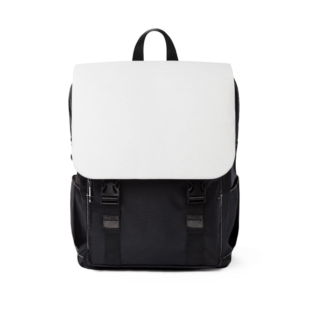 Plain unisex casual shoulder backpack, front view