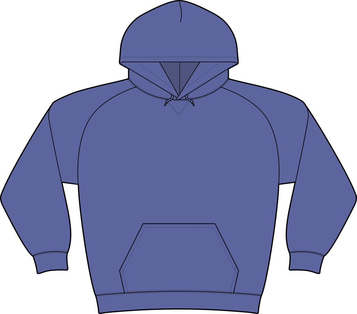 Young Mens Lightweight Fleece Raglan Hoodie — Heathered Deep Royal/ Heathered Charcoal — front