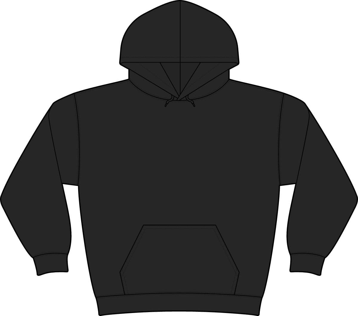 Fleece Hoodie — Black — front