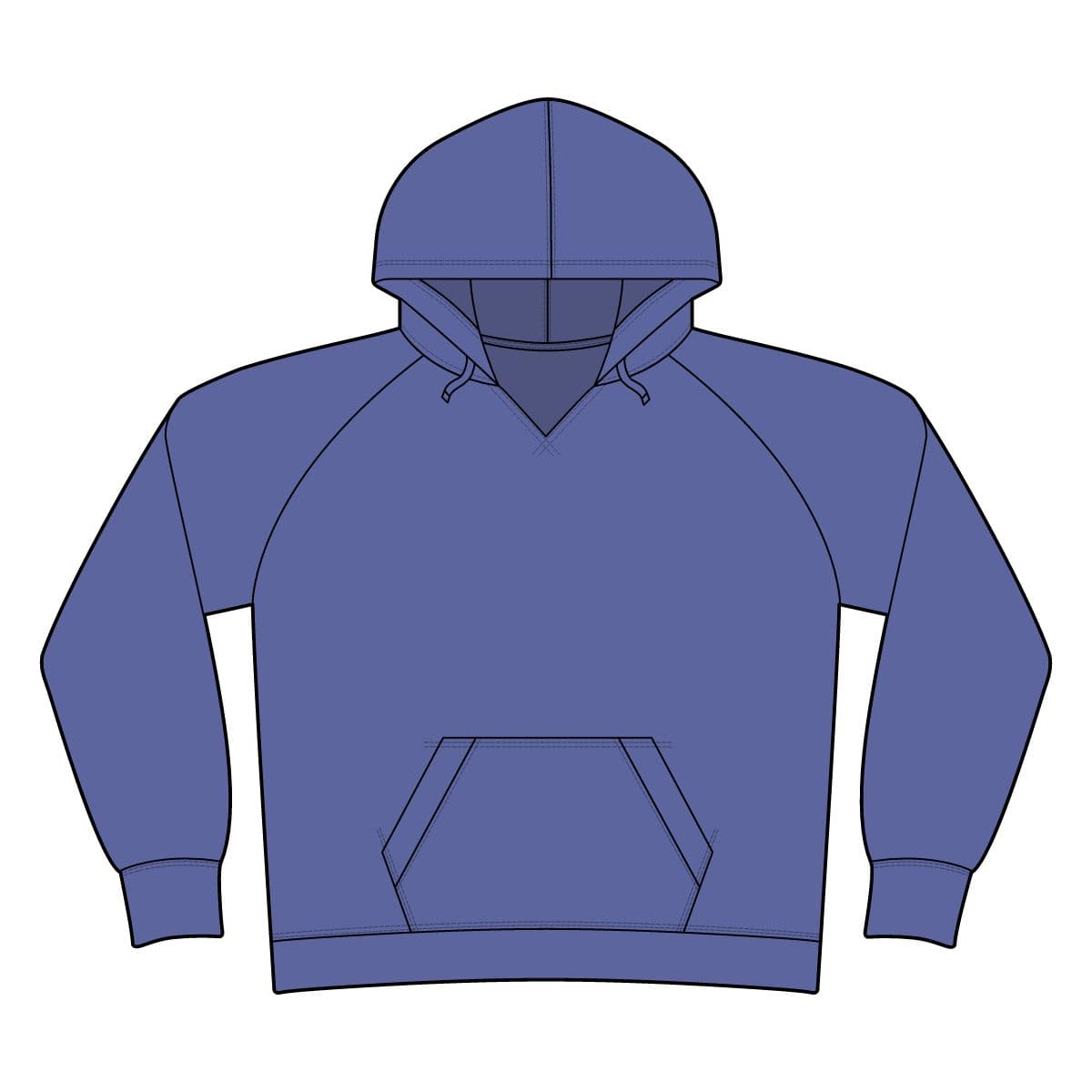 Women's Lightweight Fleece Raglan Hoodie — Heathered Deep Royal/ Heathered Charcoal — front