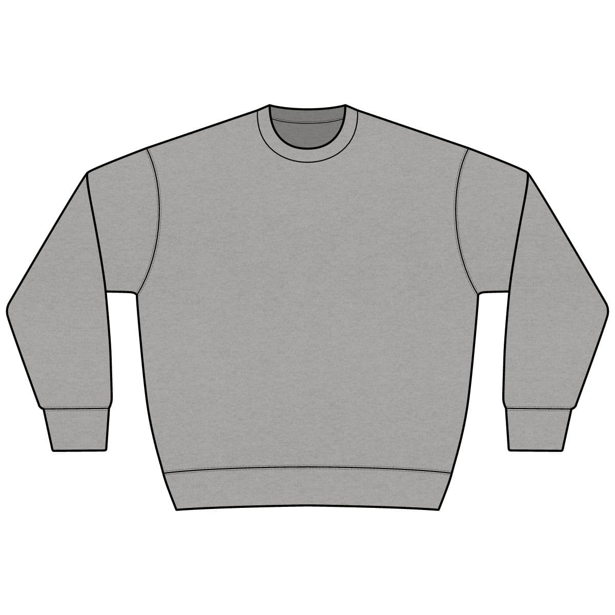 Plain heather gray heavyweight sweatshirt, front view