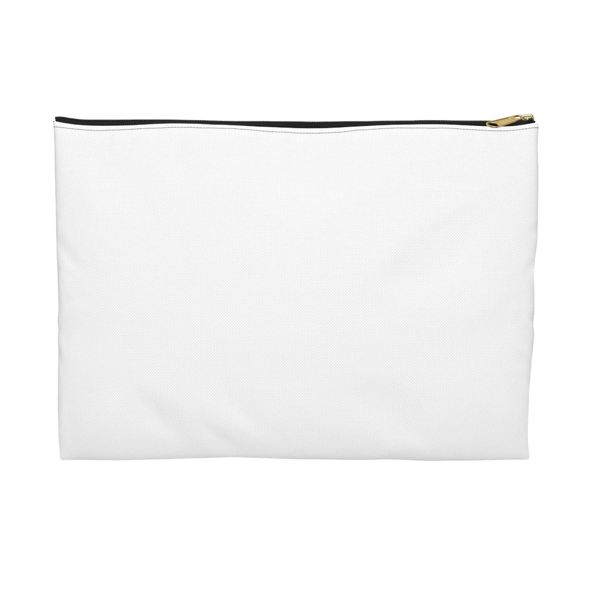 Plain black zipper accessory pouch, front view