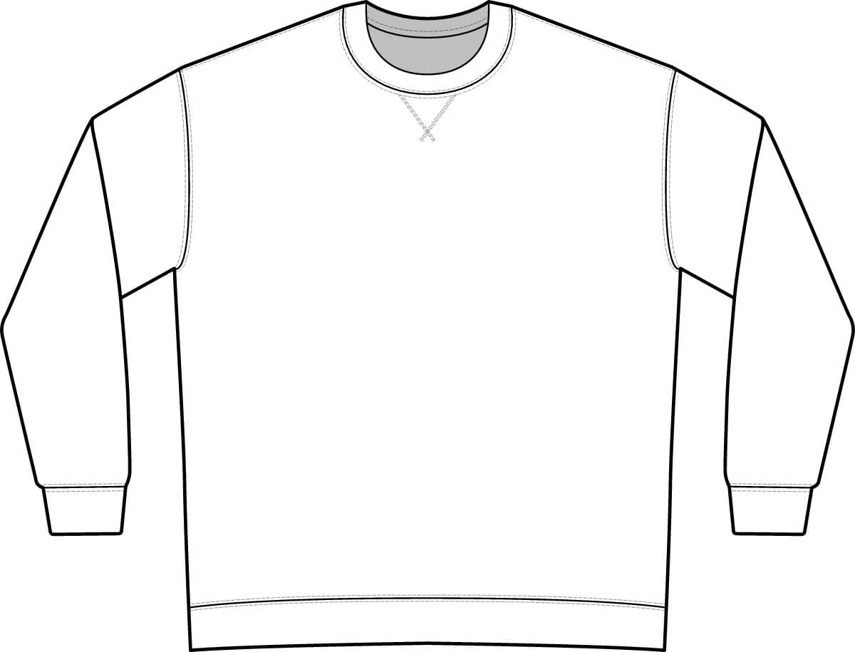 Plain white garment-dyed crewneck sweatshirt, front view