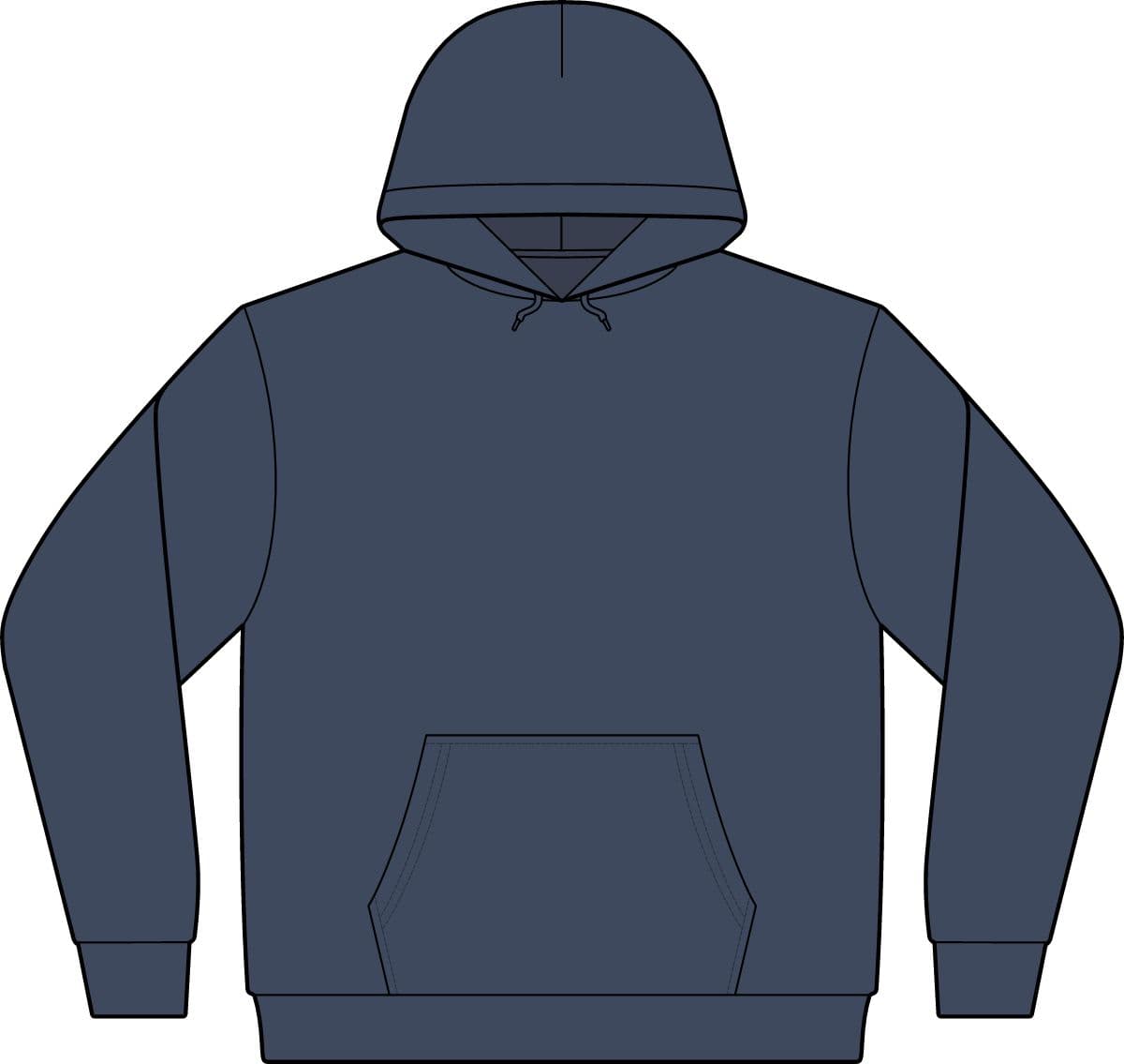 Plain heather navy camo core fleece camo pullover hooded sweatshirt, front view