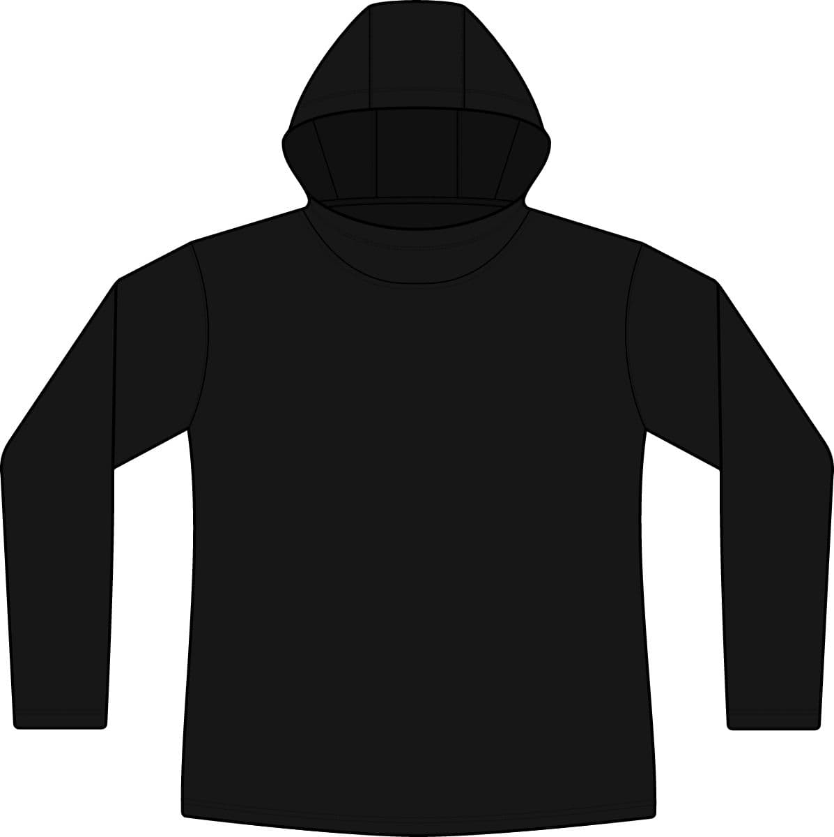 Plain black triad solid women's posicharge tri-blend wicking long sleeve hoodie, front view