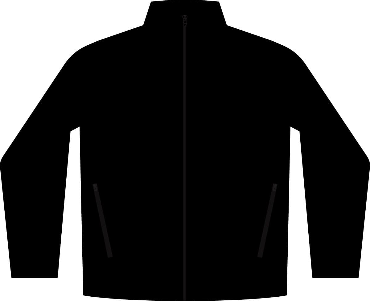 Plain black sport-wick flex fleece full-zip, front view