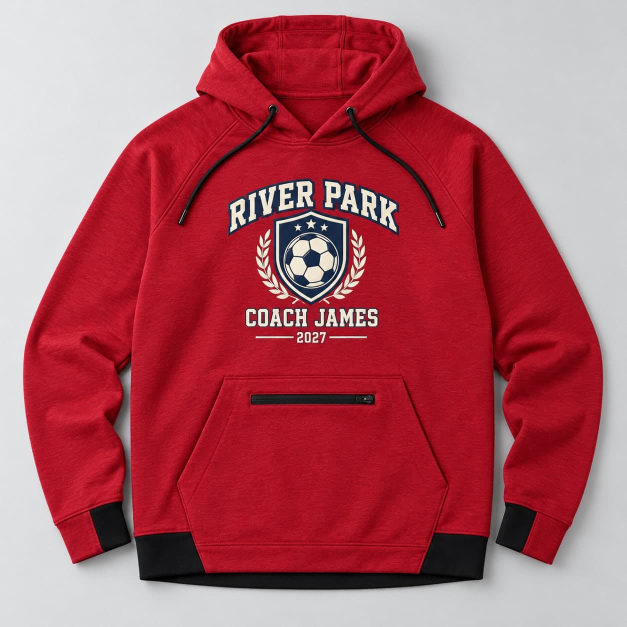 Custom Moisture-Wicking Raglan Pullover Hoodie with Your Photo or Text