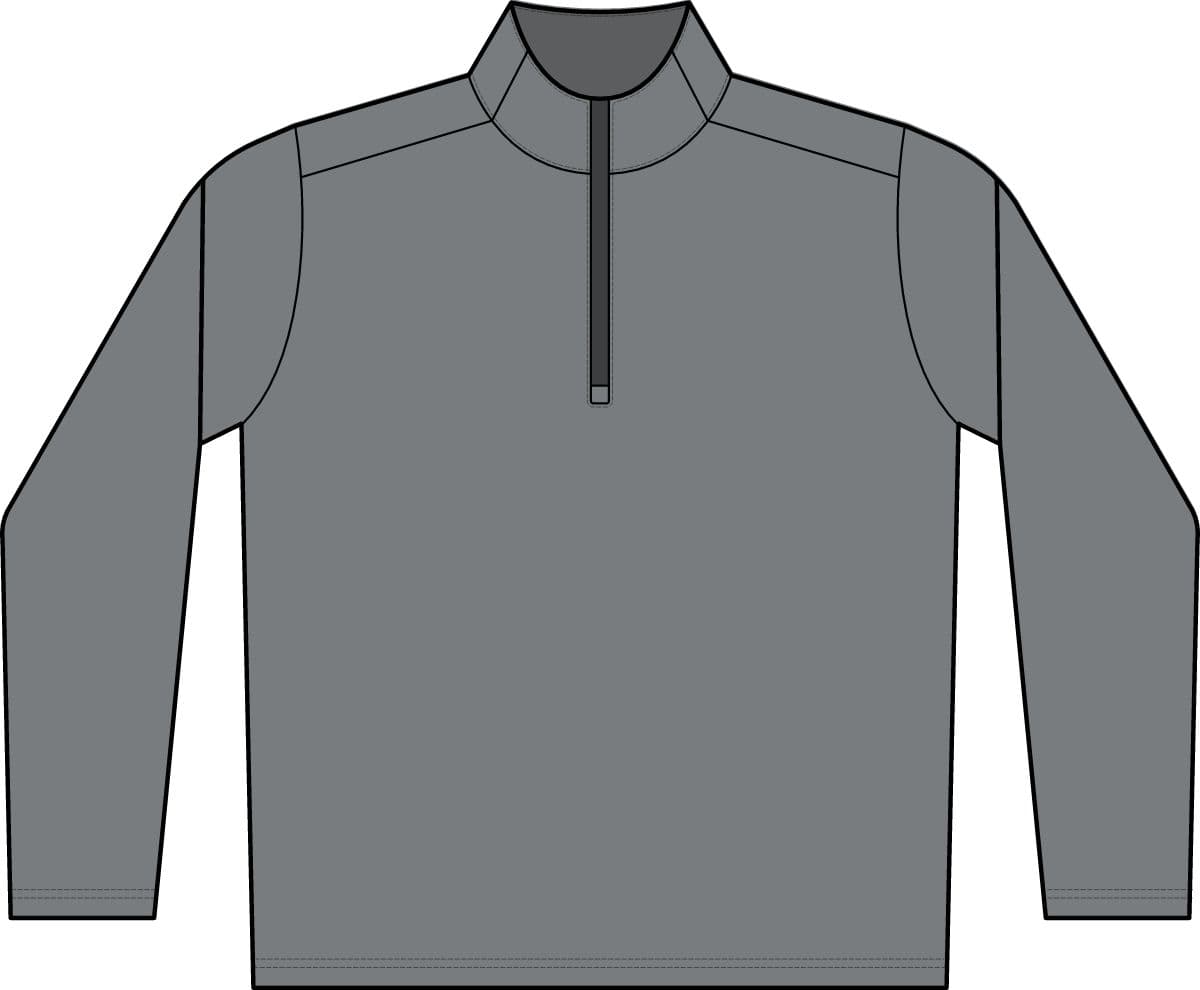 Plain graphite heather exchange 1.5 long sleeve 1/2-zip, front view