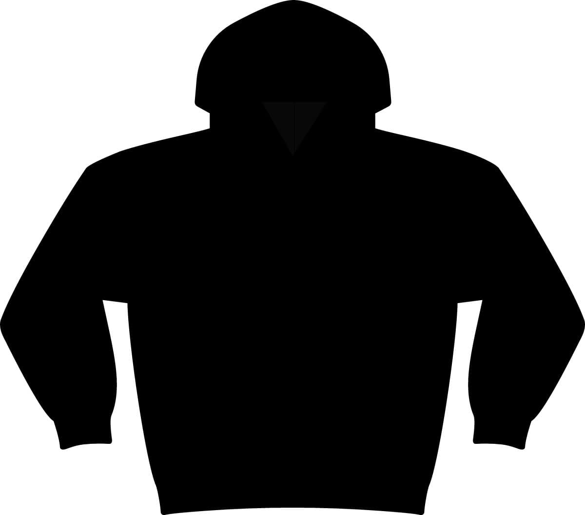 Plain black drive fleece pullover hoodie, front view